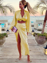 Top ajustado de manga larga, transparente y corto